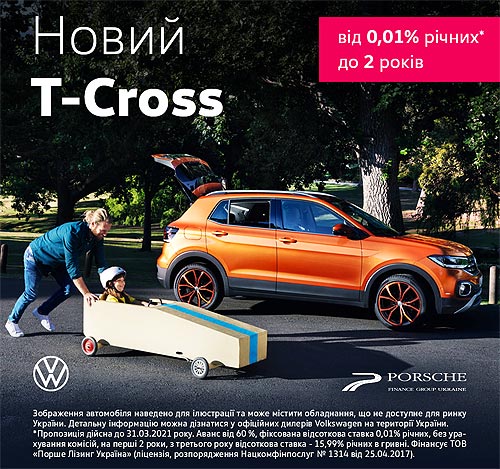 Volkswagen Без Забот: выгода на VW T-Cross достигает 33 тыс. грн. - Volkswagen