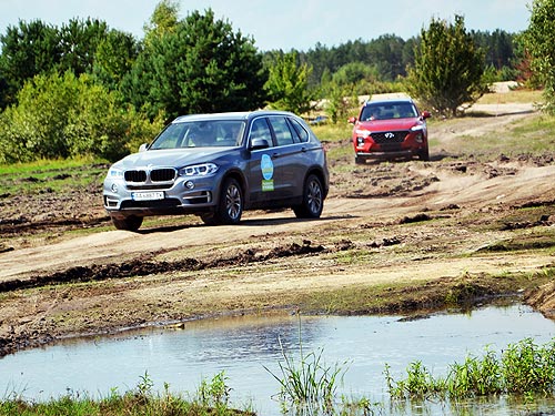 Сравнительный тест BMW X5, Toyota Prado Hyundai Santa Fe и Ford Ranger на бездорожье - тест