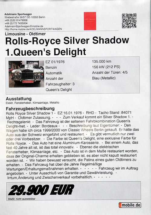   Classic Remise:  ,  Rolls-Royce   Citroen